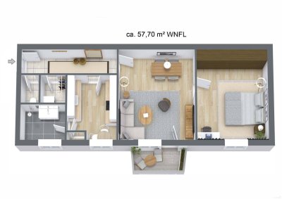 Zentrale 2-Zimmer Eigentumswohnung in Graz-Andritz, ruhig gelegen, neue Einbauküche, Parkplatz, Balkon und neuem Badezimmer.