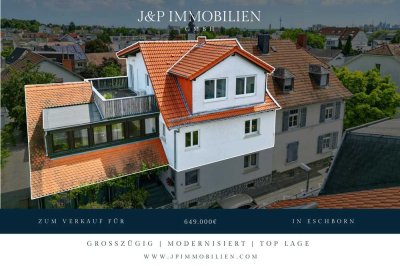 Viel Platz über zwei Etagen – Maisonette-Wohnung mit Dachterrasse und toller Aussicht über Eschborn