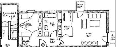 Stilvolle, gepflegte 2-Raum-Wohnung mit Balkon und EBK in Passau