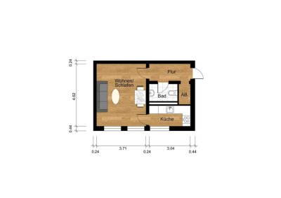 Energetisch Sanierte 1. Zimmer Wohnung an der Nordsee