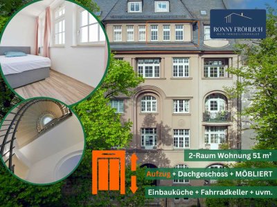 Eigentumswohnung mit WOW-Faktor + Aufzug, möblierte 2-Zimmer-Wohnung Chemnitz Kaßberg Einbauküche