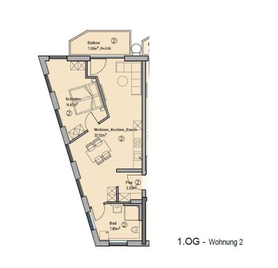 Wohnung 02 | 1,5 Zimmer | 63 m²