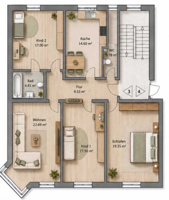 Kernsanierte stilvolle 4-ZKB-Wohnung in Wiesbaden-Schierstein