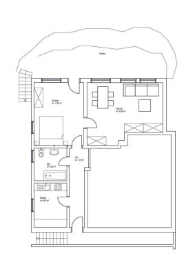 Schöne helle 2-Zimmer-Wohnung mit Terasse in Rot an der Rot