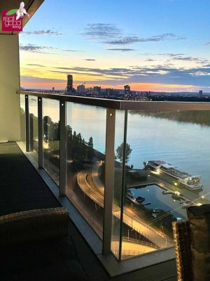 ✨ Exklusive Marina Tower | Hochgeschoss 3-Zimmer Wohnung mit direktem Donau-Blick | Voll möbliert | Befristet vermietet bis 30.09.2026 | Top Investment oder Eigennutzung ++