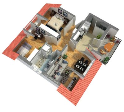 Helle, moderne 3  Zimmer Wohnung Zentrumsnah mit schönem süd-west Balkon