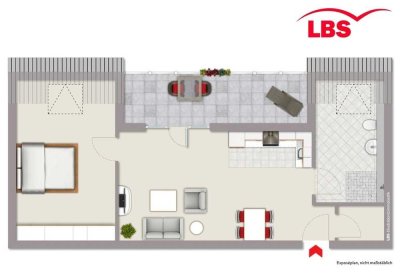 Neubau-Barrierefreie 2,5 Zimmer Dachgeschoss-Wohnung mit  Loggia und Aufzug