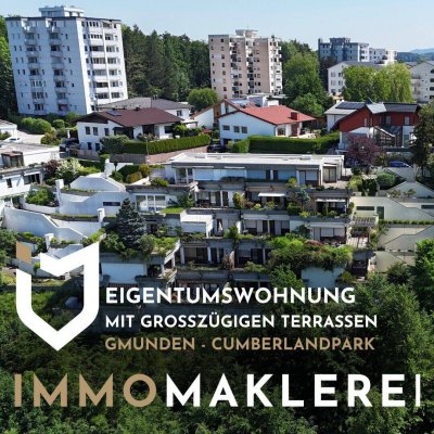 TERRASSENWOHNUNGGMUNDEN - CUMBERLANDPARKMIT NATURNAHER AUSSICHT UNDZWEITWOHNSITZMÖGLICHKEIT