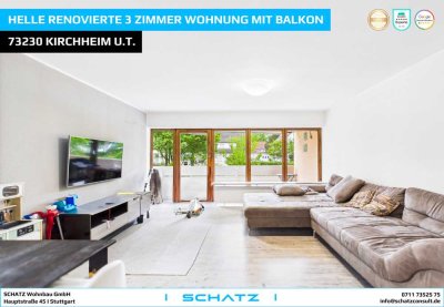 Helle renovierte 3-Zimmer Wohnung mit Balkon und Tiefgarage
