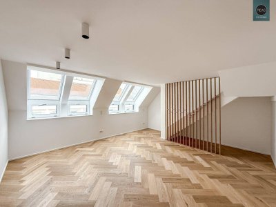 Elevate 1090 – Erstbezug: Dachgeschoss - Maisonette Wohnung (klimatisiert) mit Balkon und Terrasse nahe U6 Alser Straße, AKH!