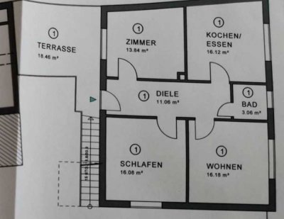 3-Zimmer-Wohnung mit großem Balkon und Einbauküche in Biblis