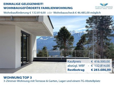 Wohnbaugeförderte Neubau-3-Zimmer-Gartenwohnung Top 3 in bester Lage von Imst - Letzte Chance!