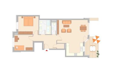 3 Zimmer EG Wohnung mit Terrasse und Gartennutzung