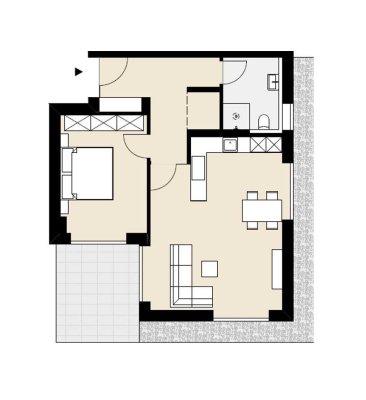2 Zimmer Penthousewohnung im Wertachweg