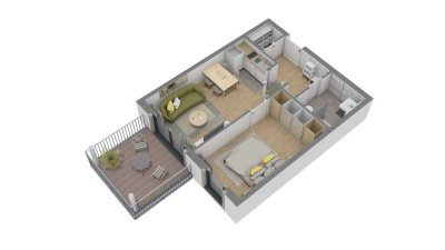 Neubau Erstbezug  KfW 40  2-Zimmer-Wohnung mit großen Balkon und EBK