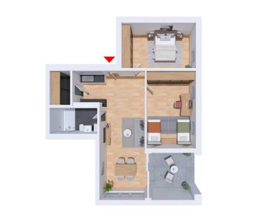 Traumhafte 3-4 Zimmerwohnung mit Loggia und eigenem Gartenanteil(Whg. 1/1)