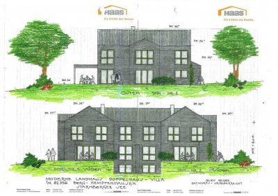 Moderne Landhaus Doppelhaus-Villa (Haus 1)