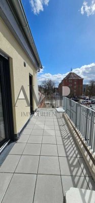 2-Zimmer-Apartment im 2. Obergeschoss mit schöner Terrasse am Eck - Bereit für Ihren Erstbezug!