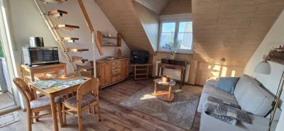 Gemütlich möblierte 2-Zimmer-Loft-Wohnung mit Balkon FFM-Höchst, löffelfertig, Reinigungsservice