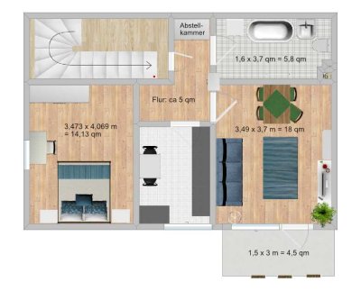 Gut geschnittene 2,5-Zimmer-Wohnung mit Balkon in Herne