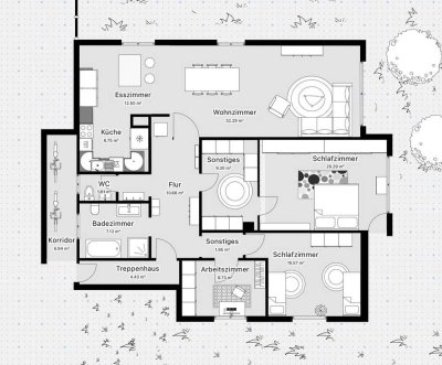 5-Zimmer-EG-Wohnung mit großem Garten & überdachtem Freisitz – frisch saniert