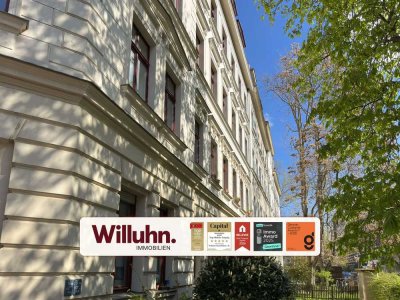 Bezugsfrei nahe Karl-Heine-Kanal: exklusive Altbauwohnung mit Sauna, Balkon und Echtholzparkett