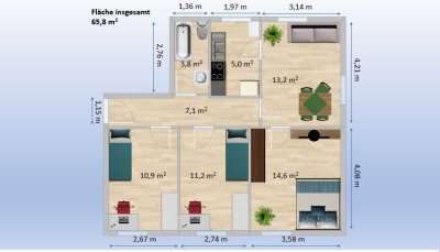 Renovierte 4-Zimmer-Wohnung in Passau Haidenhof-Nord