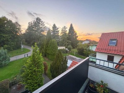 2 Zimmer-DG-Wohnung mit Balkon und traumhaftem Blick über die Filderebene