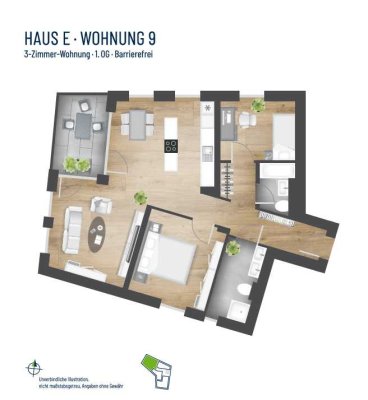 HN-OST - Exklusive 3-Zimmer-Neubauwohnung (E9)