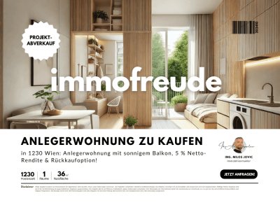1-Zi-Anlegerwohnung mit sonnigem Balkon, 5 % Netto-Rendite &amp; Rückkaufoption