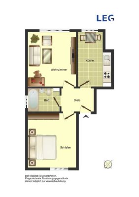 Demnächst frei! 2-Zimmer-Wohnung in Bergkamen Nordberg