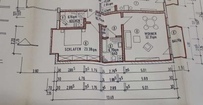3-Zimmer-Wohnung in Wiesbaden-Biebrich mit Balkon und Garage