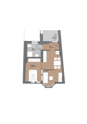 Erstbezug nach Sanierung: Exklusive 1,5-Zimmer-Wohnung mit Einbauküche in Marburg