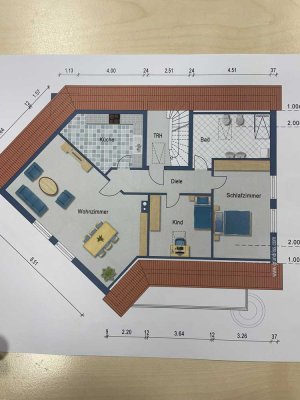 Großzügige DG 3-Zimmer-Wohnung