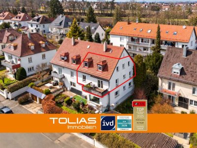 Licht, Raum und zwei Ebenen: 5,5-Zimmer-Maisonette mit Südbalkon, Stellplatz & Hobbyraum