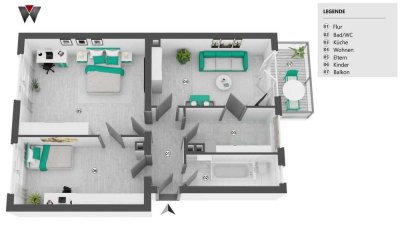 Vermietete 3-Zimmer-Wohnung mit Balkon in Mannhem-Lindenhof