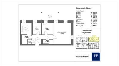 3 Zimmer Wohnung mit EBK und Terrasse im PRIME PARK