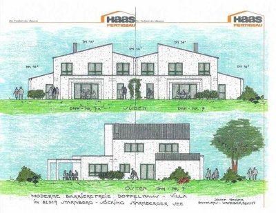 Moderne Barrierefreie Doppelhaus-Villa