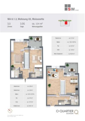Moderne 3,5-Raum-Maisonettewohnung mit Balkon in Solingen-Ohligs