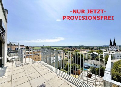 IHR WOW-PENTHOUSE - unverbaubarer Fernblick - NUR JETZT PROVISIONSFREI - ca. 198m² gew. NFL - 4 bis 5 Zimmer - ca. 60m² 360°-Dachterrasse - Doppelgarage (optional) - Einbauküche geschenkt
