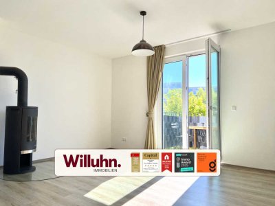 Hochwertige 2-RW | Kamin | 2 Balkone | optional unmöbliert | EBK | barrierefrei | Stellplatz | A+