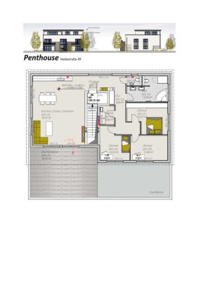 Penthouse-Wohnung mit 4 Zimmern & Dachterrasse