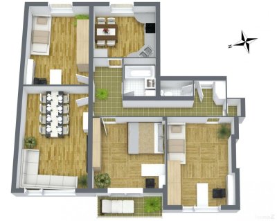 8020 Graz-Gries: Helle 4 Zimmer-Wohnung im 6. Liftstock mit guter Öffi-Anbindung und Glasfaseranschluss
