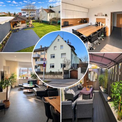 5 Zimmer Wohnung, Eigentumswohnung. Modernisiert mit Garten, Terrasse und Garage. Top Lage