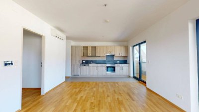 Modernes Wohnen - Weitblick im DG mit Loggia nahe Millennium City