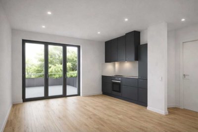 2-Zimmer-Erdgeschosswohnung mit Balkon – kernsaniert, KfW-55 – Mainz-Hechtsheim- OHNE MAKLER