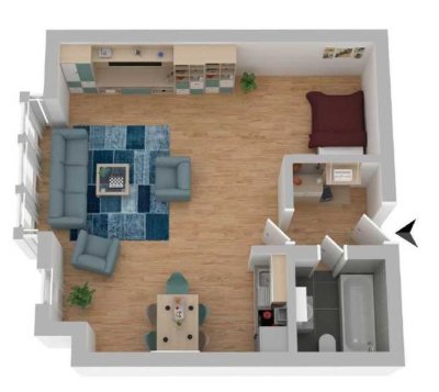 Zentral gelegene, 1 Zimmerwohnung mit Tiefgaragenstellplatz in Dietzenbach