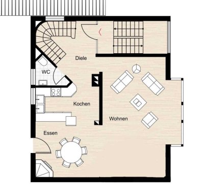 Helle 3,5-Zimmer Maisonette-Wohnung mit Balkon in Würzburg-Heidingsfeld
