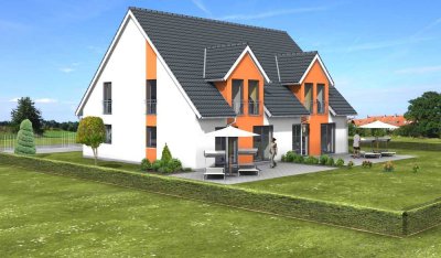 Nur noch ein Haus frei! Neubau-Doppelhaushälfte mit großem Garten in herrlich naturnaher Wohnlage