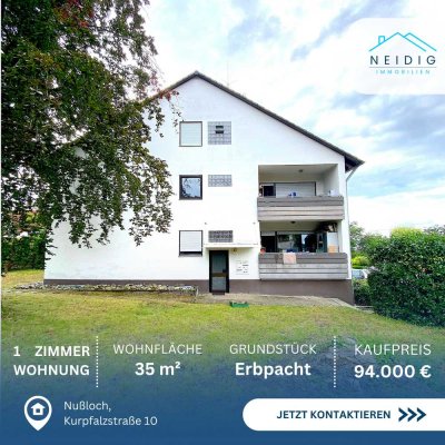 ❯❯ PROFITABLES INVESTMENT - Funktionale 1-Zimmer-Wohnung auf Erbpachtgrundstück in Nußloch ❮❮